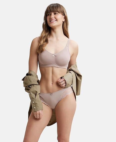 Jockey FE41 Women’s Wirefree Cotton Everyday Bra – Full Coverage with Concealed Shaper Panel